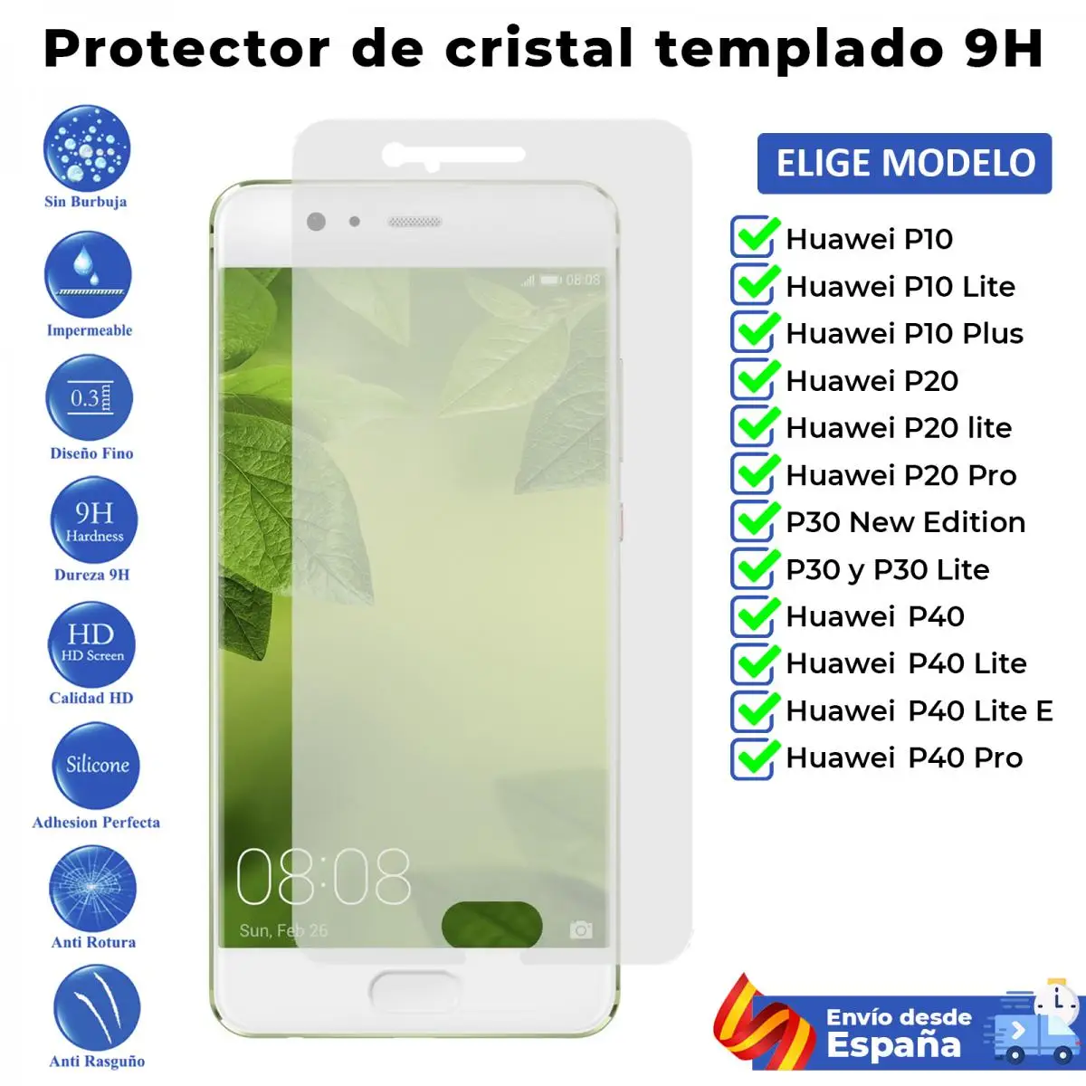 Per Huawei P10 P20 P30 P40 Lite Plus Pro New Edition E Screen Protector