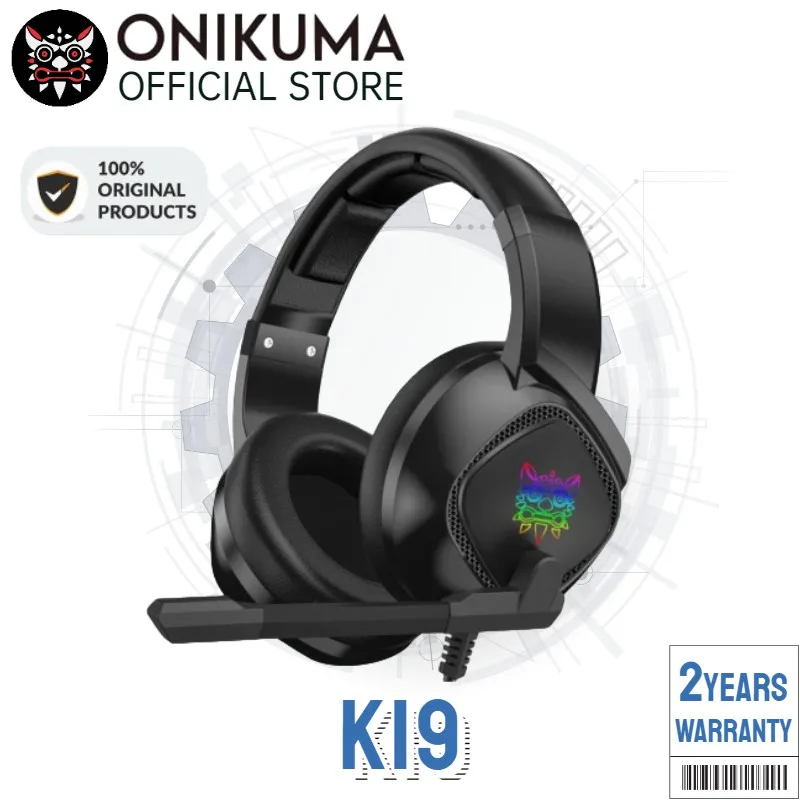 Onikuma K19 3.5mm Gaming Headset PS4 PC Gamer Stereo Earphones Bass Headphone with Mic/LED Light RGB