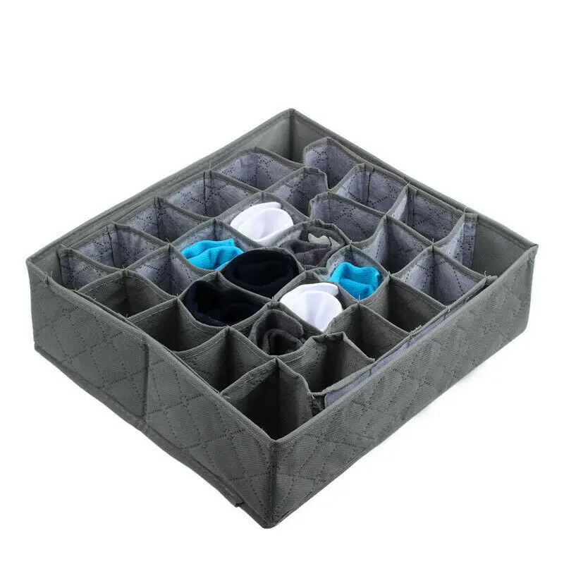 

30 Cells Bamboo Charcoal Ties Socks Drawer Ties Bra Socks Draw Divider Container For Underwear Organizer