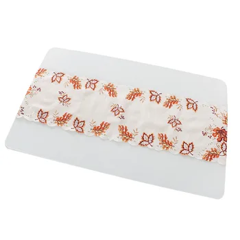 

Elegant Thanksgiving Holiday Tablecloth, Maple Leaf Embroidery Autumn Tablecloth