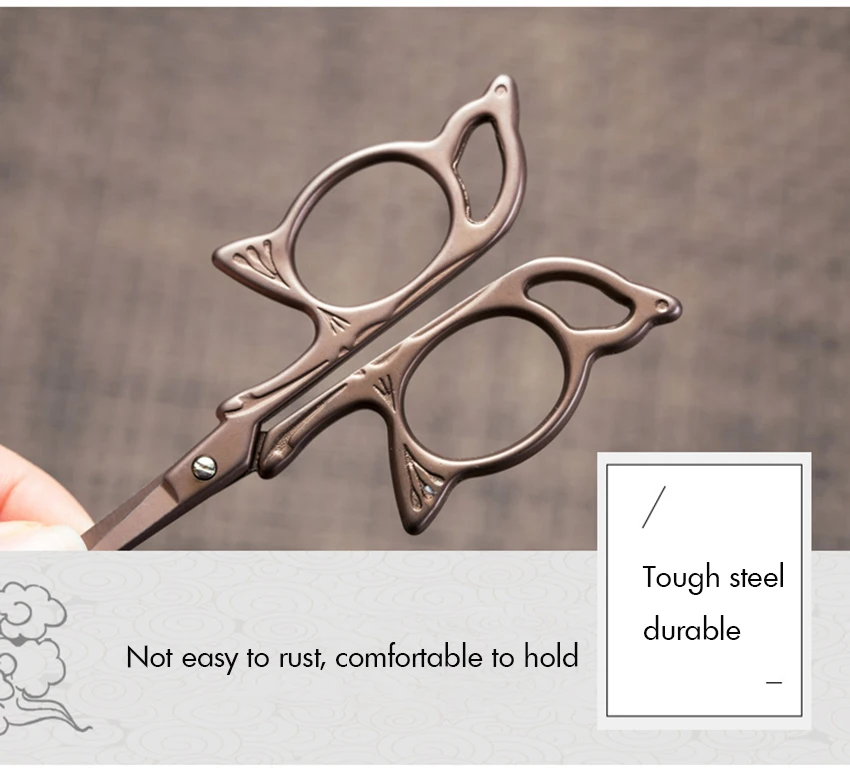 Titanium-plated Vintage Scissors for Sewing, Arts, Crafts, Office, Home Butterfly / plant Type Student Handmade Small Scissors