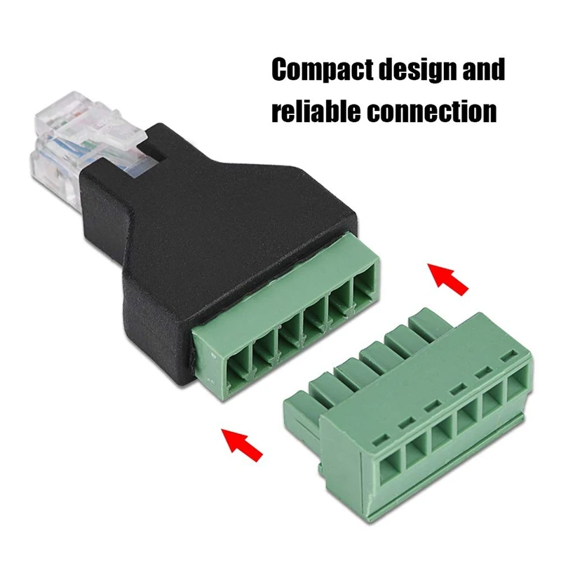 Ams-адаптер разъем Ethernet Rj12 6P6C штекер к винтовой клемме 6 Pin сплиттер с щитом клеммы 6 Pin Винтовые клеммы A