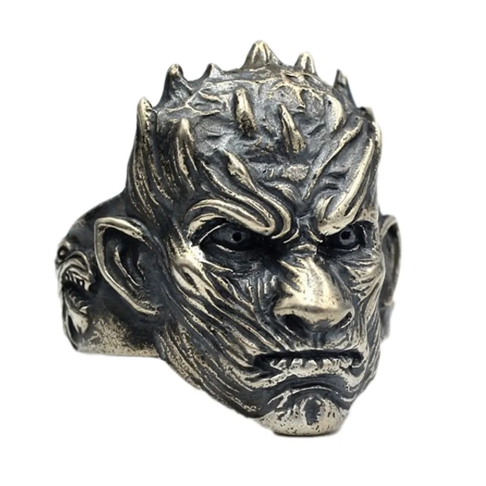 

New 100% real solid s925 sterling silver Man ring nightclub jewelry handmade domineering men's wolf totem ring