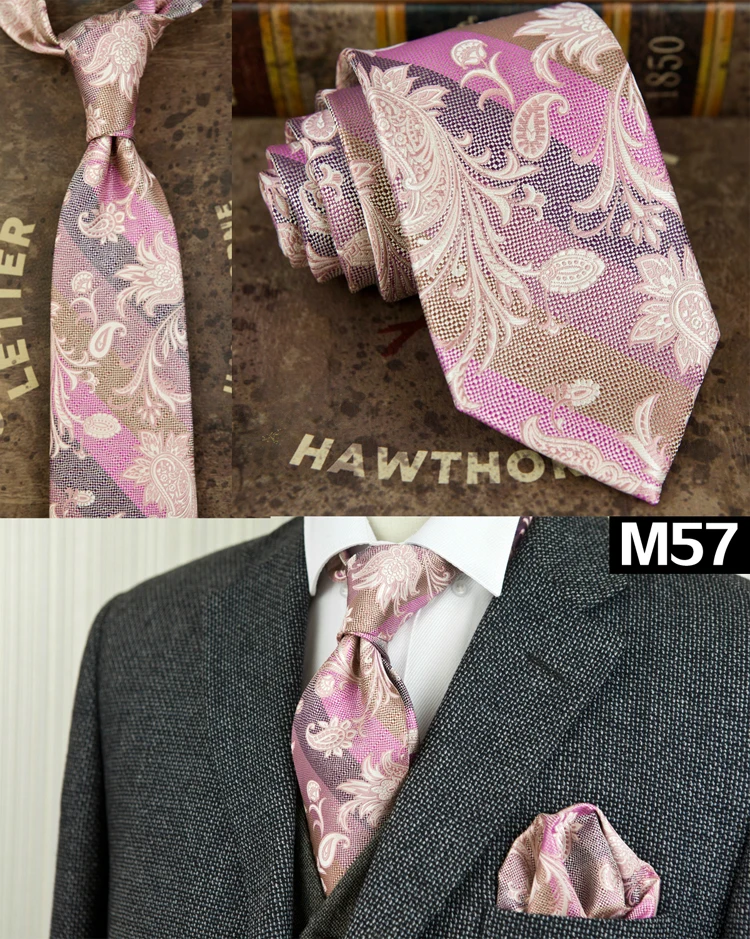 Распродажа, набор галстуков с цветочным рисунком, желтый, синий, розовый, красный, мужские галстуки Hanky, шелк, жаккард, тканые галстуки, карманные квадратные Галстуки