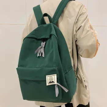 

DCIMOR New Waterproof nylon Women Backpack Female Solid color School bag for Teenagers girls Travel Backpacks Preppy Mochilas
