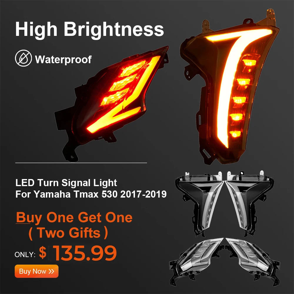 

For TMAX 530 Light LED Turn Signal Indicators Front Rear Brake Light for Yamaha TMAX 2019 TMAX530 2017 2018 SX DX models E-MARK