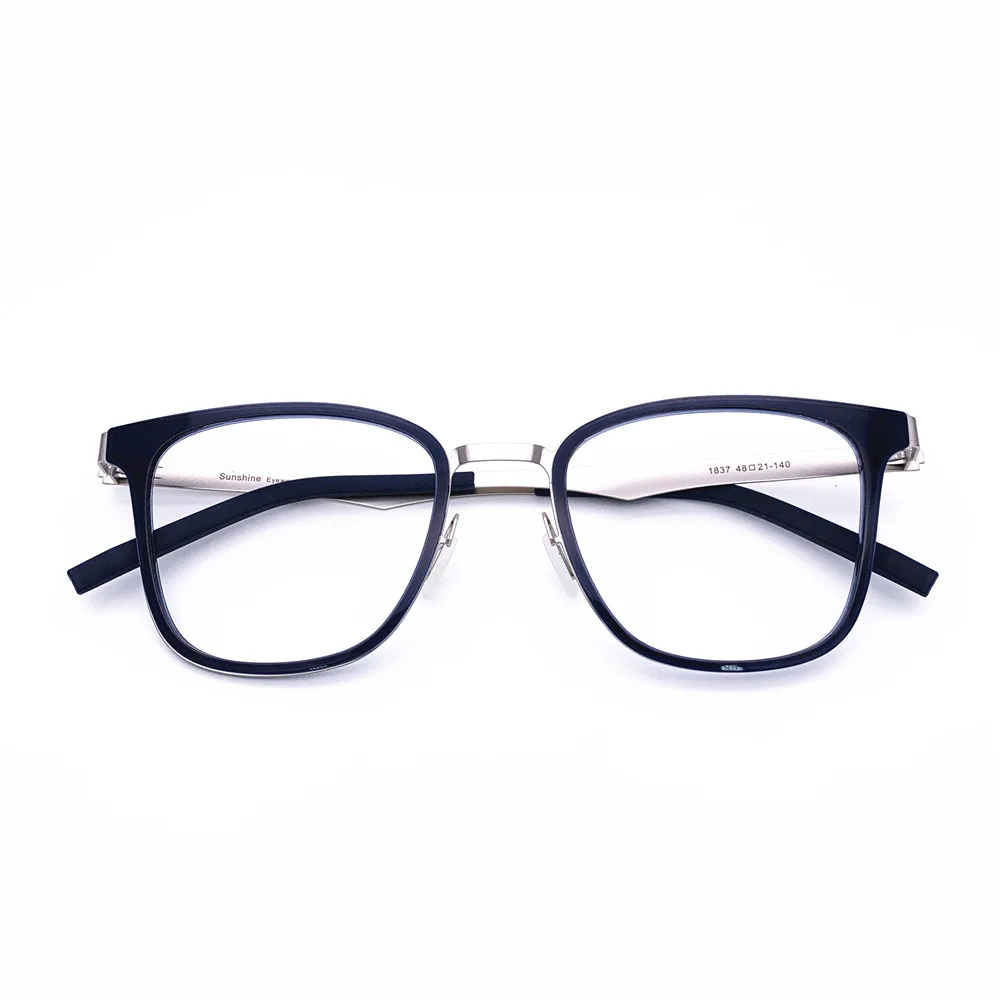

Belight Optical Acetate with Metal Classical Men Square Shape Prescription Eyeglasses Optical Spectacle Frame Eyewear 1837