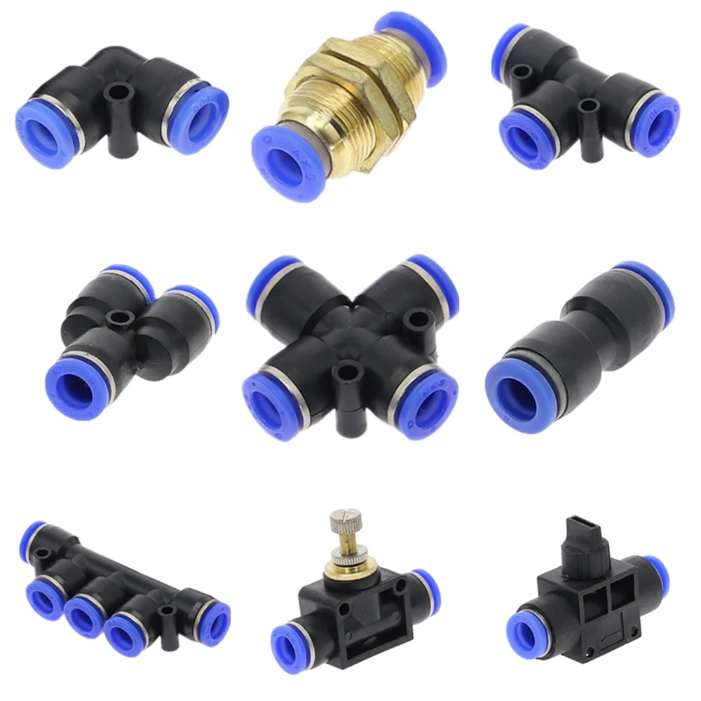 Push In Fittings Air Water Hose Tube Piping Connector Speed Joiner 