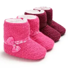 Очаровательные Зимние ботиночки для новорожденного мягкий подошва; теплые ботинки для маленьких мальчиков и девочек; обувь для кроватки; Повседневная нескользящая обувь для детей 0-18 месяцев