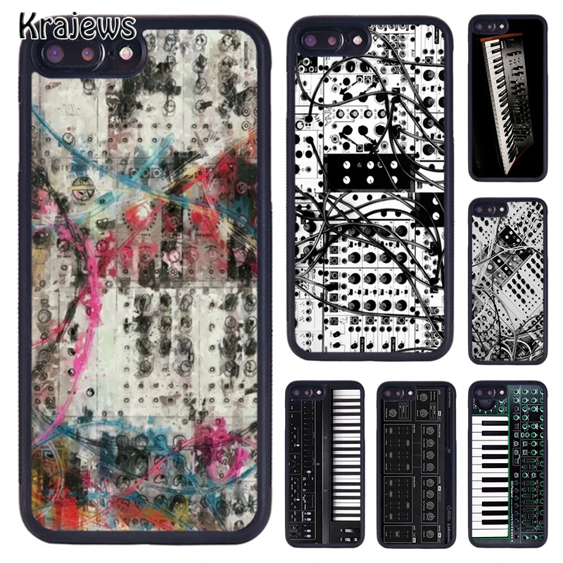 Krajeans Vintage Synth Sintetizzatore Custodia Per Telefono Moog Per Iphone Se2020 15 14 6 7 8 Plus 11 12 Mini 13 Pro Xr Xs Max Cover Coque