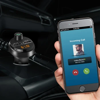 

Handsfree FM Transmitter Bluetooth 5.0 Aux Modulator Car Kit TF Car Audio MP3 Player 3.6A Fast Charge Dual USB Car Charger