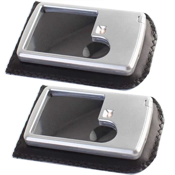 

Pocket Magnifier with Light Bundle Includes 2 Magnifying Glasses, Use As 3X Pocket Magnifying Glass with Light, Lighted Magnifyi
