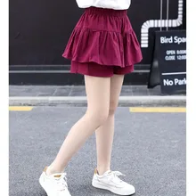 Шорты для маленьких девочек; Новинка г.; Летние повседневные однотонные хлопковые шорты для девочек; юбка; детская рубашка