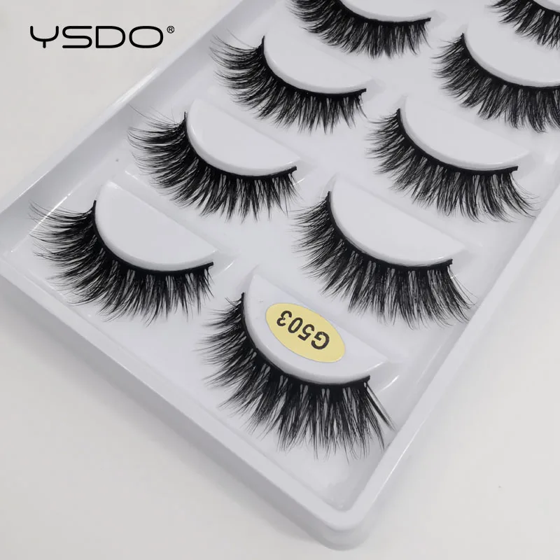 YSDO 5 пар 3d норковые ресницы натуральные длинная норка ресницы maquillaje наращивание ресниц искусственные накладные ресницы объем G5