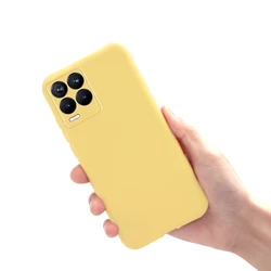 Liquid Silicone Shockproof Soft Phone Case - Sleek and Protective Cover for Realme 8i (Yellow)
