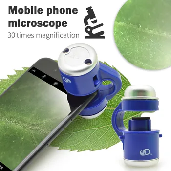 

30X Zoom LED Microscope Magnifier Clip-On Cell Mobile Phone Science Toys Durable Accessories kids toy juguetes brinquedo игрушки