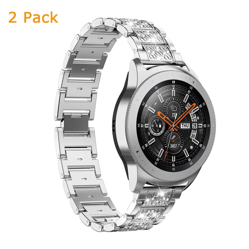 Silver2 Rhinesone браслет из нержавеющей стали для samsung Galaxy Watch 42 мм металлический ремешок для samsung Active/gear S2 20 мм - Цвет ремешка: Silver2