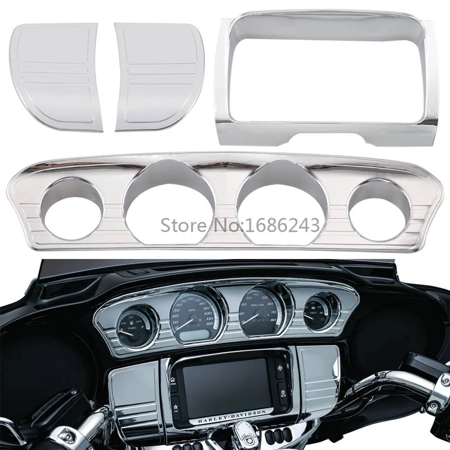 Motorcycle Panel Stereo Accent Trim Gauge Radio Bezel Speaker Cover For Harley Electra Glide Street Ultra 2014-2019 | Автомобили и