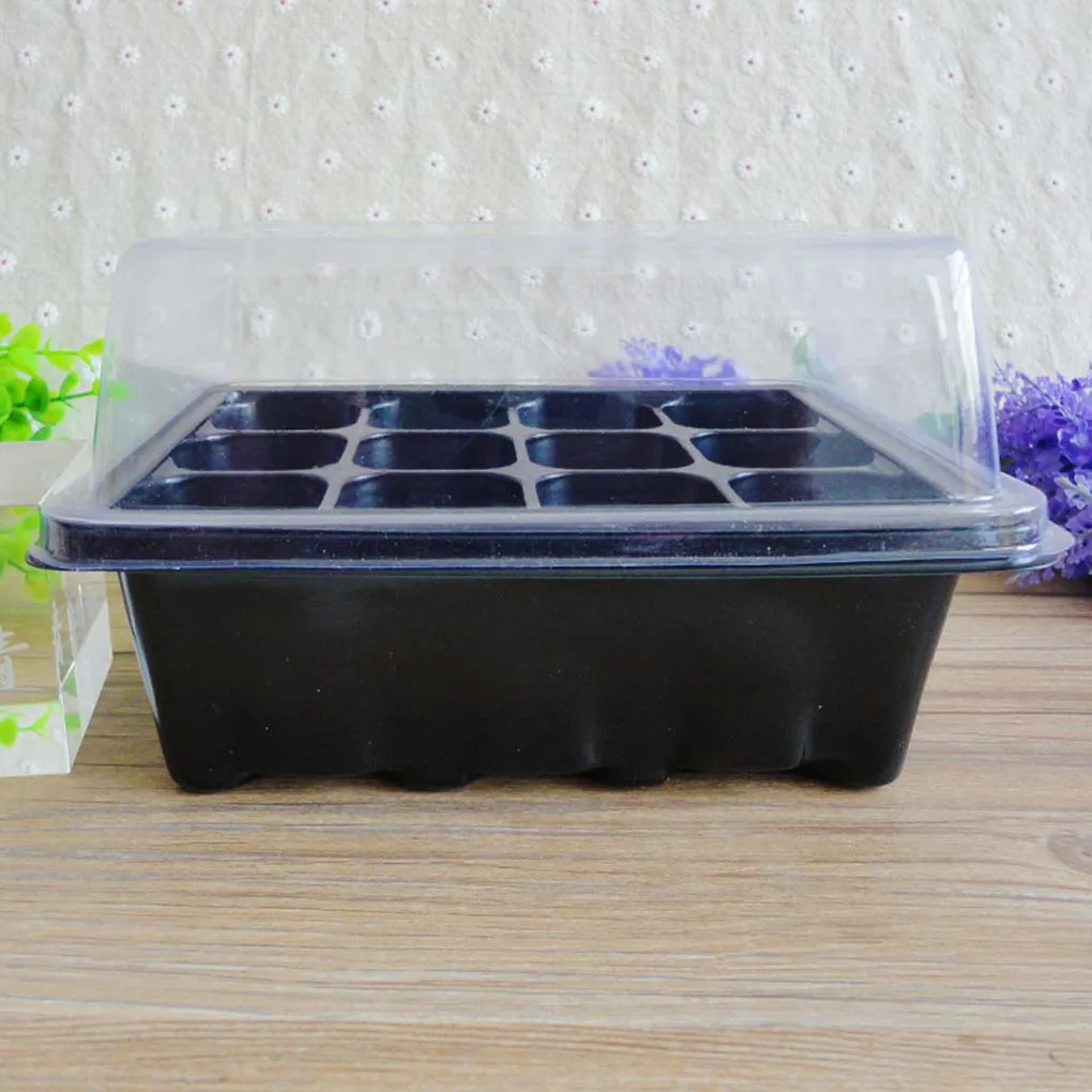 2pcs 12 Cells Seed Trays Seedling Starter Tray Humidity Adjustable Plant Starter Kit with Dome and Base