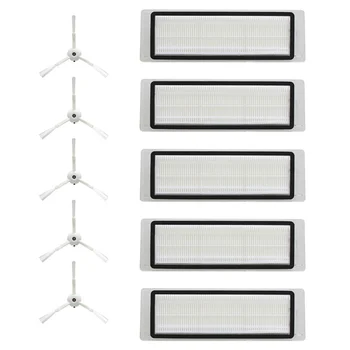 

5PCS hepa filter+5PCS side brush Suitable for Xiaomi Mi Robot Roborock S50 S51 Vacuum Cleaner parts accessories