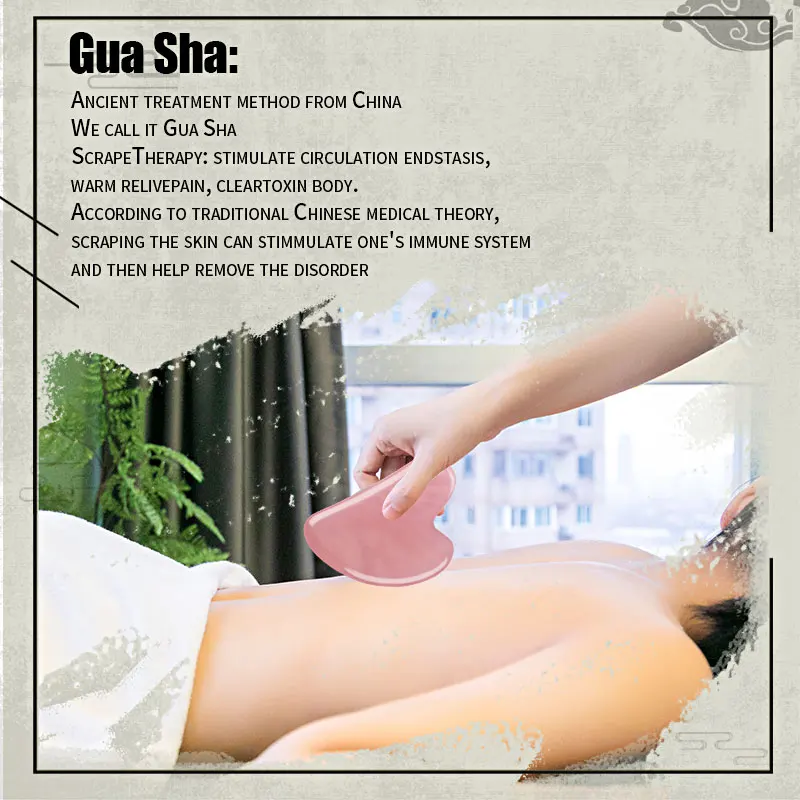 Guasha Stone Jade Board from Different Natural Stone Scraper For Face Neck Back Body Acupuncture Pressure Therapy