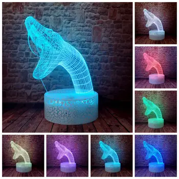 

Flash 3D Illusion LED Desk Nightlight Colorful Changing Light Figure Snake Head Animal Figure Model Toys