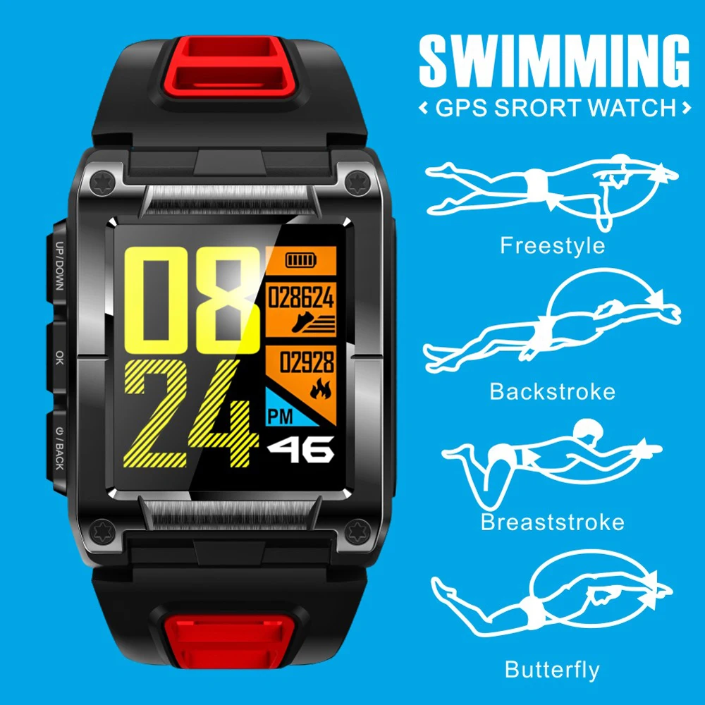 

S929 GPS Sport IP68 Waterproof Swimming Smart Watch Heart Rate Monitor Thermometer Altimeter Color Screen Smartwatch