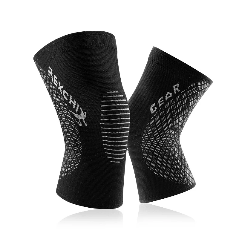 Kneepad противоскользящая силиконовая защитная Экипировка для альпинизма велоспорта на открытом воздухе фитнес Баскетбол дышащий стрейч трикотажные силиконовые спортивные k - Цвет: Черный