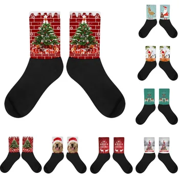 

Fashion Winter Socks women Comfortable Fashion Unisex Men Women Christmas 3D Novelty Printed Color Painting Ankle Socks Y807