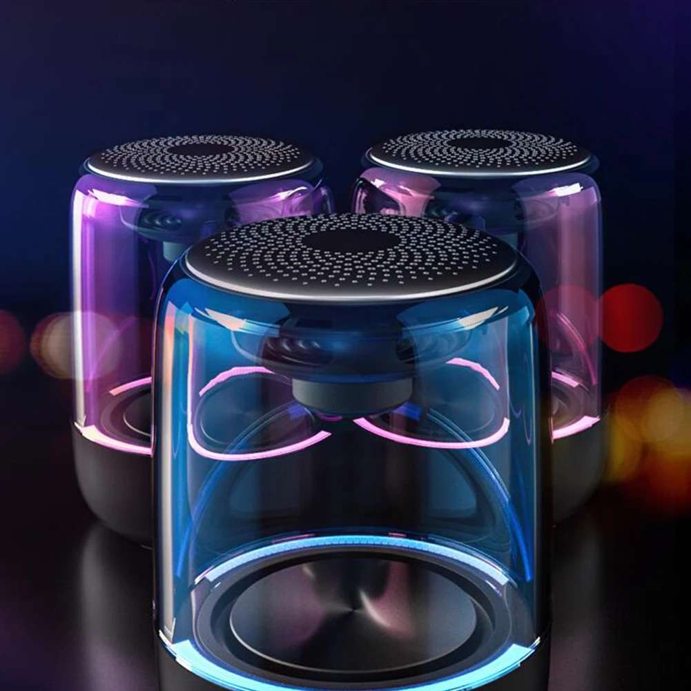 2019 Newest wireless bluetooth speaker Colorful light Portable Music Sound Box Handsfree Bass Subwoofer mini speaker bluetooth
