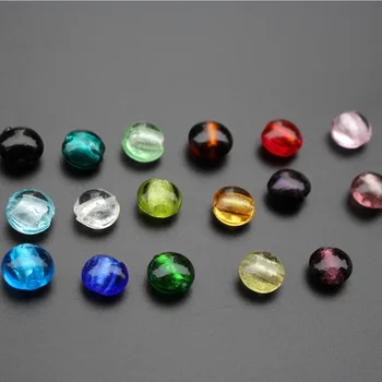 

10Pieces /lot 12mm Lampwork glass beads Round Flat Foiled Multi-Color for jewelry &DIY Craft