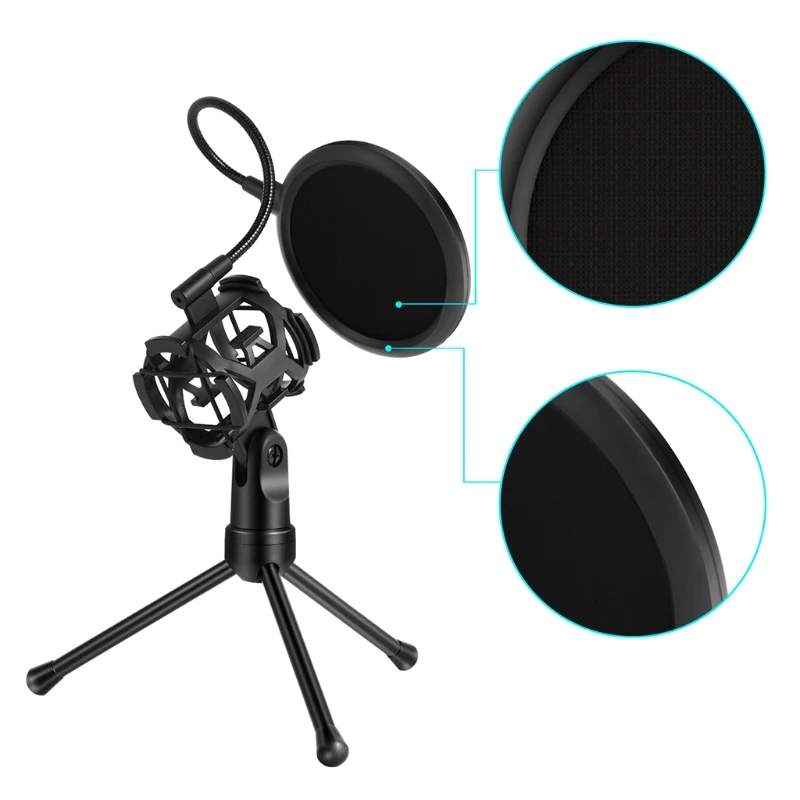 

Microphone Filter Holder Stick Desktop Tripod Stand Anti-Spray Net Kit PS-2