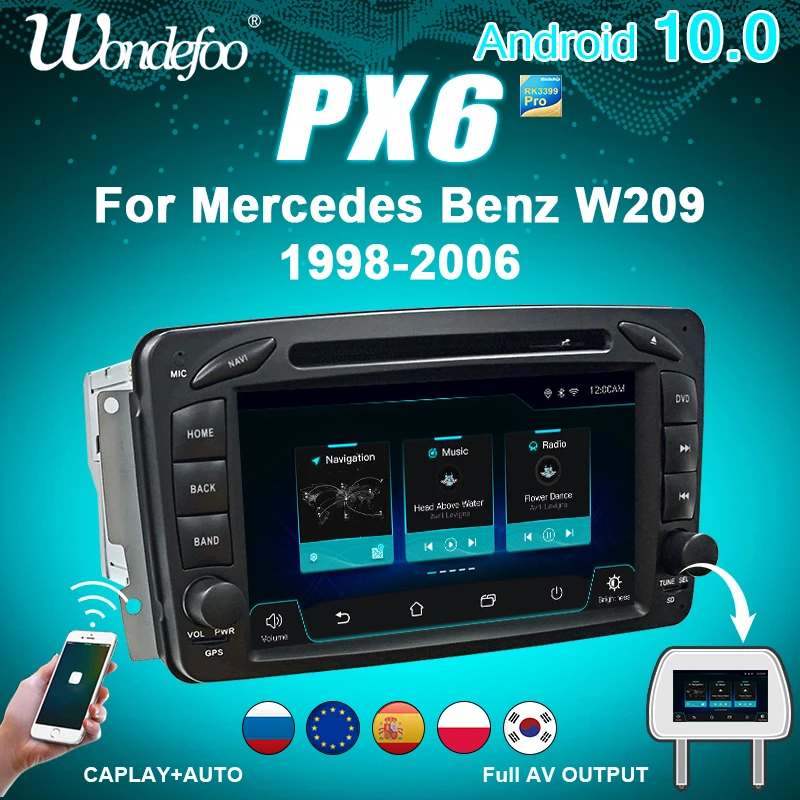 Caplay Px6 2 Din Android 10 Car Radio For Mercedes Benz W209 W203 Ml W163 Viano W639 Vito Vaneo Auto Audio Navigation 2din Dvd Car Multimedia Player Aliexpress