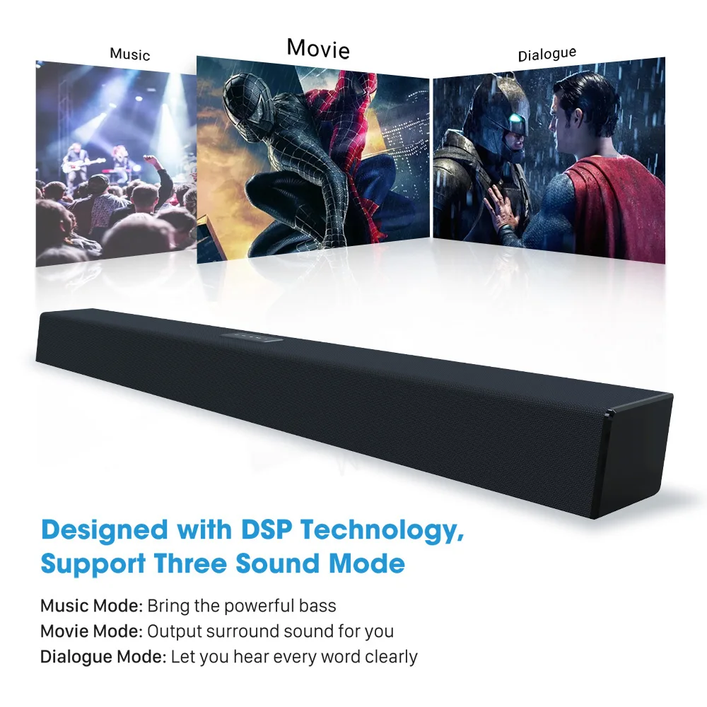120W Home Theater Sound System Soundbar 2.1 TV