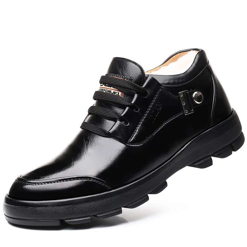 New Fashion Men's Cotton Shoes Men Winter Shoes Warm Snow Boots 2019 Middle-aged Father Shoes Men Boots Genuine Leather Boots