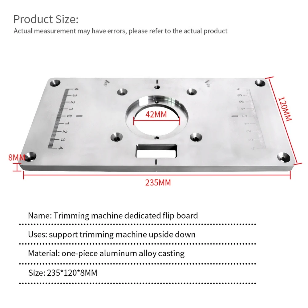 Electric Trimme Router Table Insert Plate Woodworking Benches Table Saw Wood Milling Engraving Slotting Trimming Carving Router