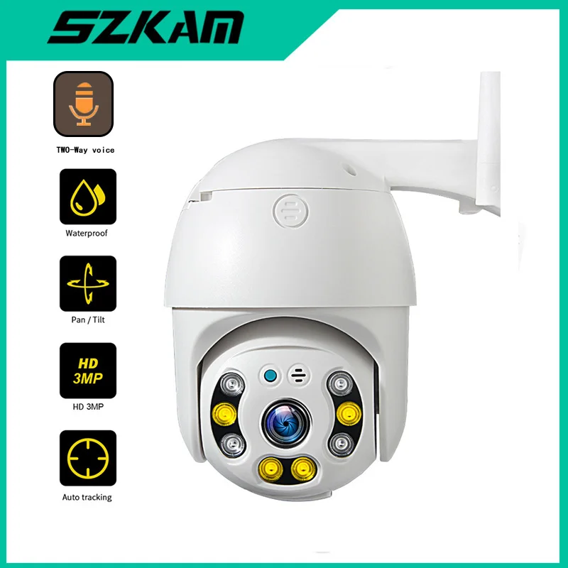 3MP HD PTZ Wi-Fi Камера автоматическое слежение за 4xdigital зум AI человека обнаружения ONVIF