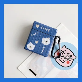 

Suitcase shape cute bear silicone earphone case for AirPods 1 2 3 Pro protective cover headphone case personality creative