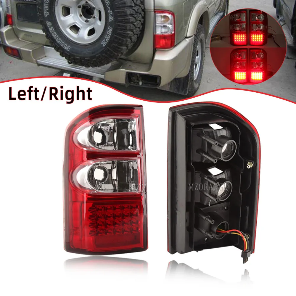 2PCs Car Tail Light Assembly For Nissan Patrol Y61 2006-2022 LED Brake Flowing Water Flicker Plug and Play Tail Lamps Taillights main image 1