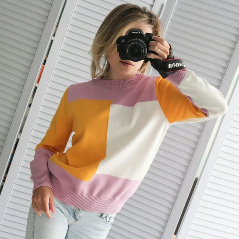 Sweater Women Spelling Multi-color Long Sleeve Cardigan Pullover Cashmere Chompas Para Mujer Свитер | Женская одежда