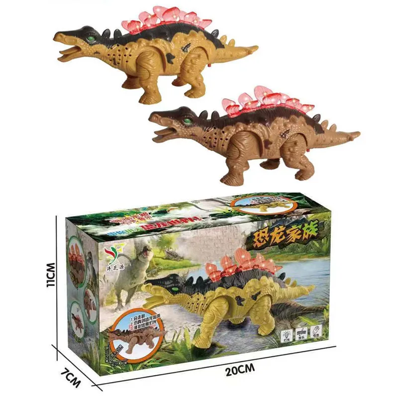 

6913 Electric Light And Sound Stegosaurus Model Flash Dinosaur Toy Children Manufacturers Direct Selling Nine Yuan Stall