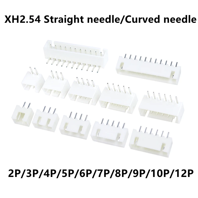 50PCS/lot JST XH2.54 Straight/Curved Header Connector 2P/3/4/5/6/7/8/9/10/12Pin Right Angle Socket For PCB | Обустройство дома