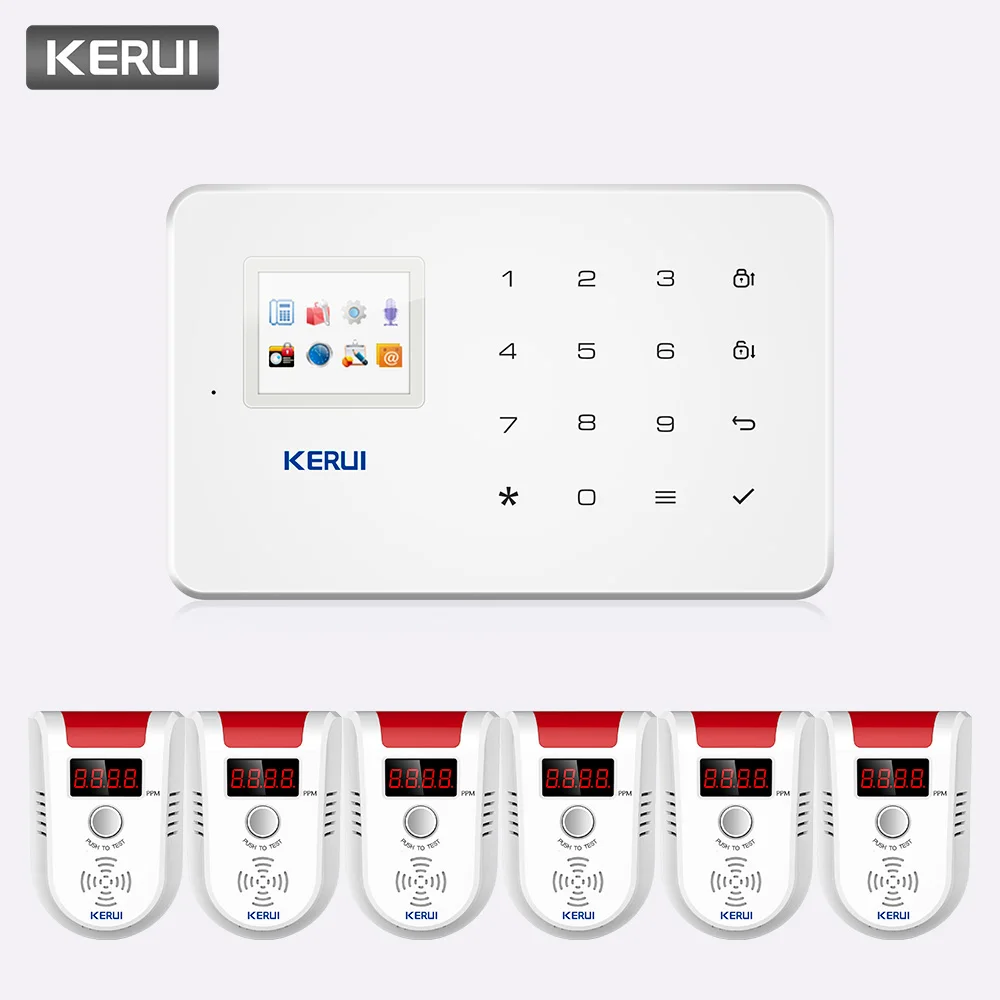 KERUI G18, 1,7 дюймов, цветной экран, 433 МГц, Беспроводная GSM сигнализация, домашняя охранная система наблюдения, приложение, дистанционное управление, сигнализация - Цвет: kit4