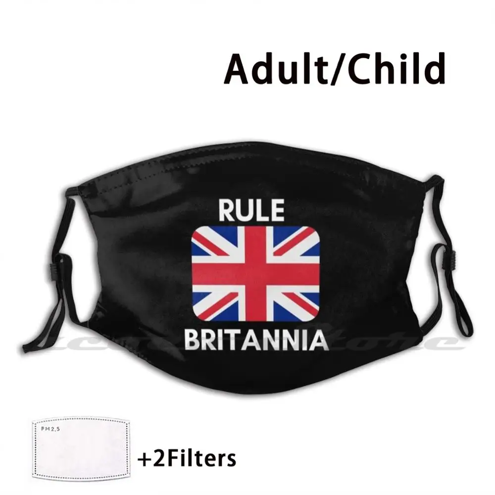 

Rule Britannia, Uk/британский флаг дизайн маска ткань многоразовый фильтр для печати моющееся правило Brittania brititian британский флаг Великобритания