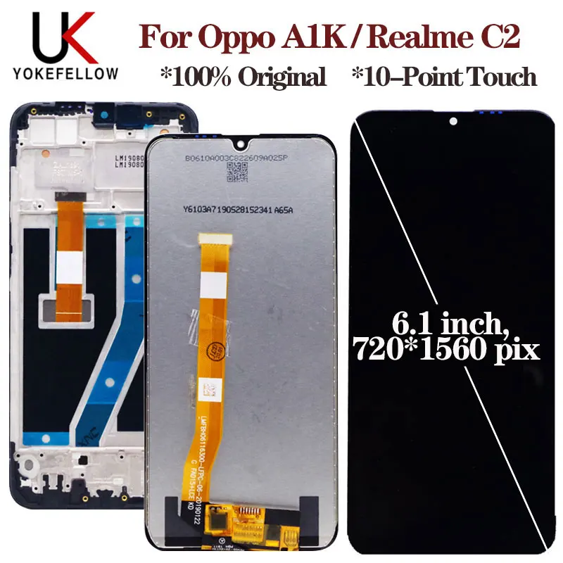 Оригинальный дисплей для OPPO A1K LCD Realme C2 сенсорный экран дигитайзер замена Oppo A1K/Realme