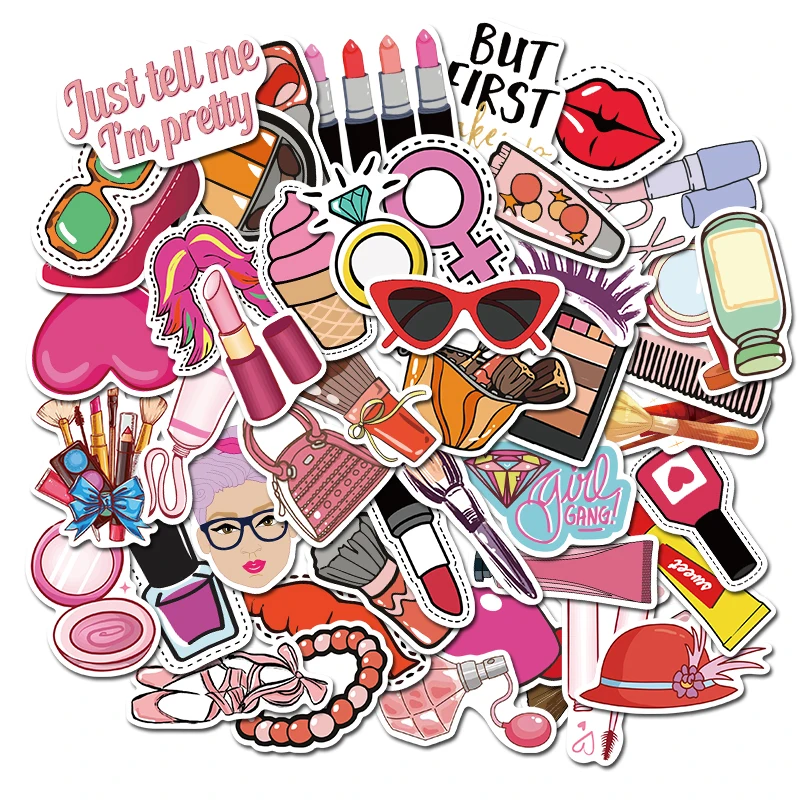 50 шт водонепроницаемый девушки Kawaii красота наклейка для косметики/украшение-помада ноутбук планировщик для скрапбукинга/DIY Бумага