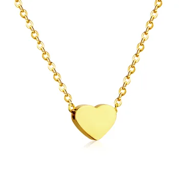 

LUXUKISSKIDS Heart Pendants Necklaces Stainless Steel Choker Link Chain Gold Women/Men Necklace set hot Jewelry collares collier
