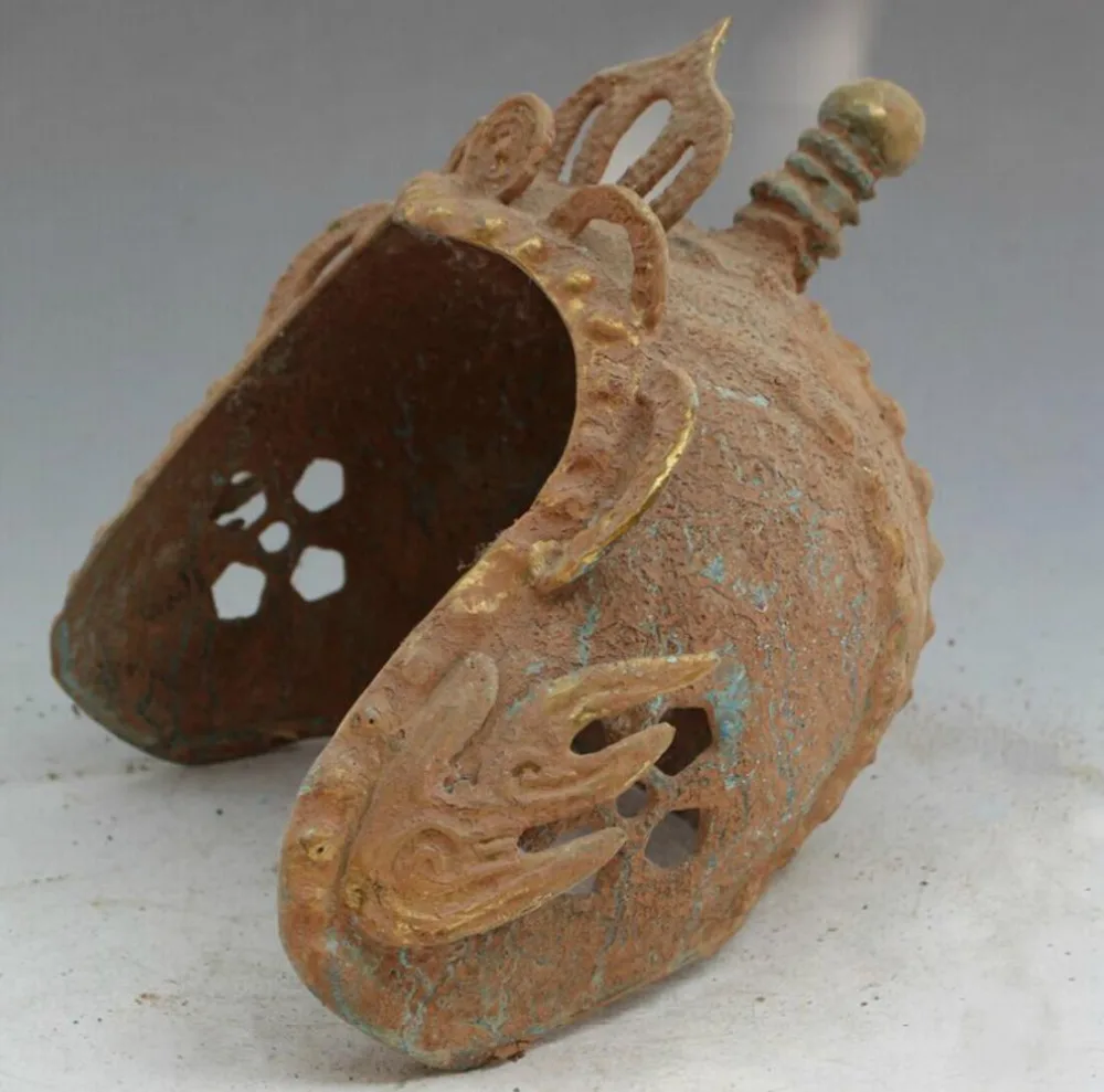 

Антикварные армированные коллекционные китайские защитные старые бронзовые военные шлемы