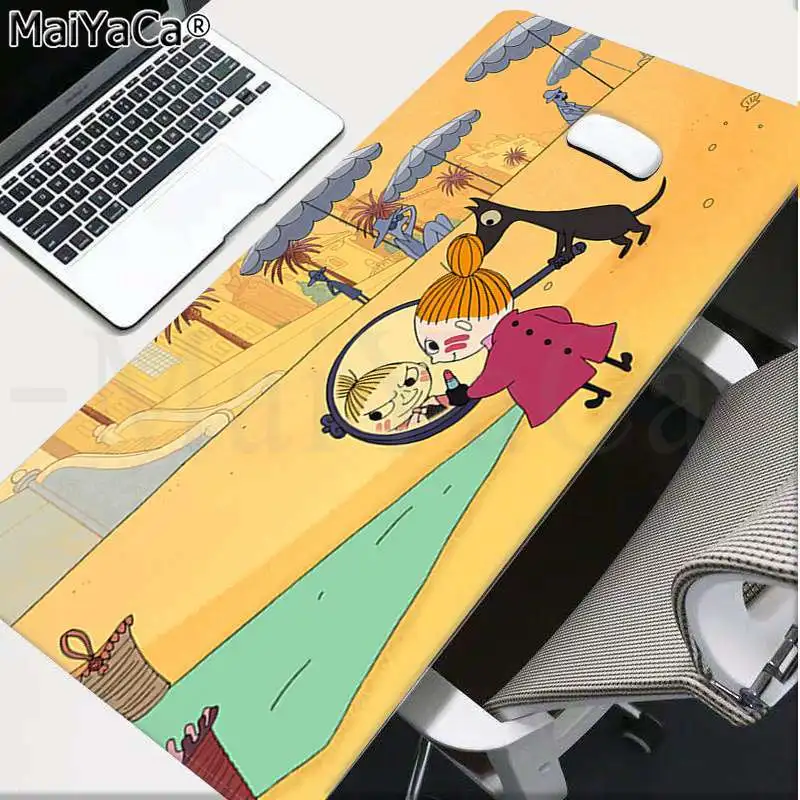 Lock Edge 30x80cm MaiYaCa милый Бегемот Moomin Pikku myy клавиатуры резиновый коврик игровой коврик для мыши Настольный коврик большой коврик для мыши клавиатуры коврик - Цвет: Lock Edge 30x80cm