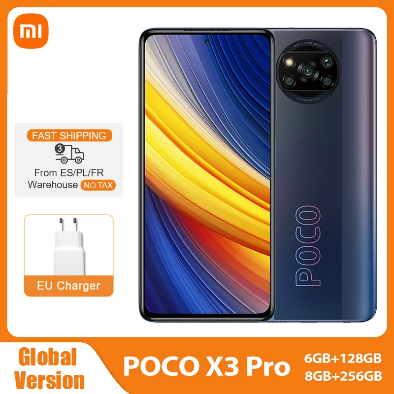 Versión Global POCO X3 Pro NFC 6GB 128GB / 8GB 256GB Smartphone Snapdragon 860 de 120Hz DotDisplay 732G 48MP Cámara 5160 batería